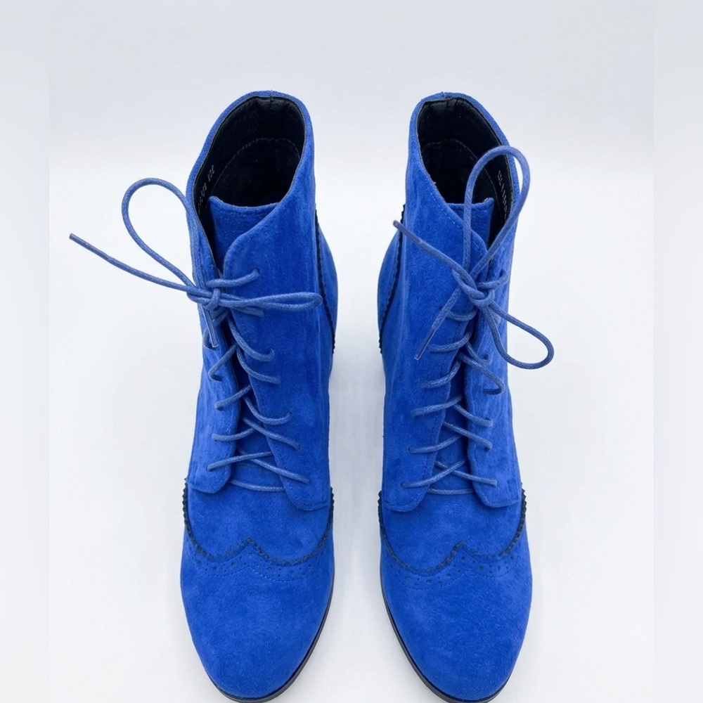 Blue Suede Ankle Boots - Picture 6 of 6